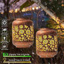 2-Pack Birthday Gifts for Women Mom Grandma Solar Lanterns Outdoor Waterproof Butterfly Garden Decor Hanging Metal Lights Outside for Yard,Patio,Backyard,Porch by GreenHaven Gardens