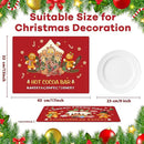 Gingerbread Christmas Placemats Set of 6 Gingerbread Candy Plastic Table Mats Hot Cocoa Place Mats Xmas Gnome Tree Washable Table Decoration for Indoor Outdoor Party Kitchen Dining by CozyNest Decor