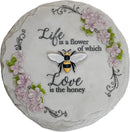 Spoontiques - Garden Décor - Life is Flower Stepping Stone - Decorative Stone for Garden by CozyNest Decor