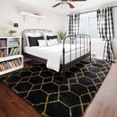 ONASAR 8x10 Area Rugs for Living Room, Fluffy Black and Gold Bedroom Rug, Washable Geometric Boho Large Soft Plush Shaggy Fuzzy Floor Carpet for Nursery Kids Classroom Playroom Dorm Home Decor by TinyTreasures Baby Boutique