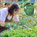 DLY Gardening Gloves,Leather Rose Gloves,Women's Long Glove for Gardening Work and Yard Work,Durable and Comfortable(Small, Green by GreenHaven Gardens