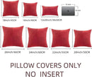 Fancy Homi 2 Packs Red Euro Decorative Throw Pillow Covers 26x26 Inch for Couch Bed Sofa, Holiday Christmas Home Decor Gift, Soft Corss Corduroy Patchwork Textured Square Cushion Case 66x66 cm by CozyNest Decor