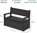 YITAHOME 70 Gallon Storage Bench Deck Box, Lockable Patio Bench, Waterproof Outdoor Pool Deck Storage for Patio Cushions, Garden Tools and Pool Supplies, Black by CozyNest Decor