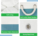 Bidtakay Small Storage Baskets for Shelves 3 Pack Fabric Storage Bins for Organizing Linen Collapsible Organizer for Closet-White&Teal by TinyTreasures Baby Boutique