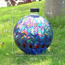 VCUTEKA Gazing Ball, Glass Mosaic Gazing Balls Sphere for Garden Lawn Outdoor Ornament Yard Decorative, 10-Inch, Purple by CozyNest Decor