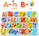 Wooden Puzzles for Toddlers, Voamuw Alphabet Number Shape Learning Education Preschool Toys for Kids Ages 3-6 Years Old (Set of 3) by TinyTreasures Baby Boutique