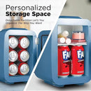 IBMF4SLT Fridge for Bedroom, Skincare, Portable Cooler & Warmer for Makeup, for Office & Home Refrigerator, Mini (4 L / 6-Can), Slate Blue by CozyNest Decor