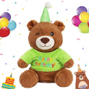 Cuteoy Happy Birthday Bear Musical Stuffed Animal Shaking Singing Dancing Plush Toy Electric Interactive Animated Plushies Gifts for Kids Girls Boys by TinyTreasures Baby Boutique
