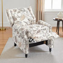UIXE Pushback Recliner Chair, Fabric Upholstered Armchair Push Back Accent Chair for Living Room, Rivet Trim Home Theater Single Sofa Bedroom Reading Seat with Footrest - Beige Plants by CozyNest Decor