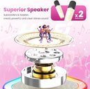 Mini Karaoke Machine for Kids Adults, Kids Toys Karaoke Microphone Singing Speaker, Karaoke Player with 2 Wireless Mic Party, Birthday Gifts for Girls Ages 4, 5, 6, 7, 8, 9, 10, 12+ Years Old(Beige) by TinyTreasures Baby Boutique