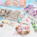 630pcs Beads for Bracelets Making Kit, European Large Hole Beads for Pens, 8mm Round Glass Beads with Charms Spacer Beads for DIY Bracelet Necklace Earring Jewelry Making (Lake Blue) by TinyTreasures Baby Boutique