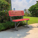 Heavy Duty Park Bench with Back Portable Frame, Outdoor Steel Bench with Backrest, Outdoor Park Bench Expanded Metal Mesh Bench for Lawn, Park, Deck, Garden, Patio, Porch, Black (Red, 4FT) by GreenHaven Gardens