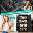 SISESOL Black Storage Cabinet with 4 Doors and 2 Adjustable Shelves,Farmhouse Food Pantry Cabinets,Small Bathroom Cabinet,4 Tier Metal Storage Cabinets for Home Kitchen,Dining/Living/Laundry/Room by CozyNest Decor