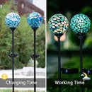 VCUTEKA Solar Lights Outdoor Decorative, Mosaic Solar Garden Light Waterpoof LED Pathway Stake Light for Landscape Lawn Patio Yard Decoration, 2 Pack by CozyNest Decor