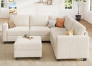 HONBAY Corduroy Modular Sectional Couch with Storage L-Shaped Sectional Couches for Living Room 6 Seater Modular Sectional Sofa, Beige by CozyNest Decor