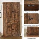 usikey 72” Kitchen Pantry Cabinet, Tall Storage Cabinet with 4 Doors and 1 Drawer, Freestanding Cupboard with 6 Hanging Shelves and Adjustable Shelves for Kitchen, Living Room, Rustic Brown by CozyNest Decor