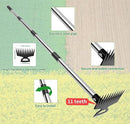 Weeding Puller Tool with Long Handle, 11 Tooth Manual Weed Rake Weeder Remover Tool Gardening with Gloves, Dandelion Gardenia Uprooting Tool for Yard, Lawn, Patio and Garden by GreenHaven Gardens