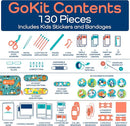 KeepGoing Travel First Aid Kit for Kids – 130 Pc. for Car, Home, Purse, Diaper Bag & Backpack with Latex-Free Bandages - Mini First Aid Kit Travel Size TSA-Approved by TinyTreasures Baby Boutique