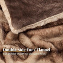 Luxury Faux Fur Blanket - Soft Warm Plush Blankets for Couch Sofa Bed, Fluffy Thick Throws for Bedroom, Office, Living Room, Decorative Reversible, Not Easy to shed - 50"x60", Brown by CozyNest Decor