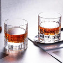 KAMMAK Crystal Whiskey Glasses Set of 2, Luxury 7.78oz Old Fashioned Glasses Stemless, Hand Blown Cocktail Glasses, Handcrafted Engraved Scotch Cup for Women, Men Gift for Bourbon Barware by CozyNest Decor