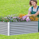 Domi Galvanized Raised Garden Bed, Outdoor Planter Garden Boxes Large Metal Planter Box for Gardening Vegetables Fruits Flowers, Silvery (6x3x2ft) by GreenHaven Gardens