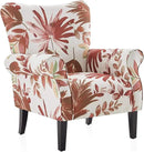 BELLEZE Modern Accent Chair for Living Room, High Back Floral Armchair with Wooden Legs, Upholstered Wingback Side Chair Padded Armrest Single Sofa for Living Room, Bedroom - Allston (Red Floral) by CozyNest Decor