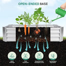 Galvanized Raised Garden Bed - 4x2x1ft Metal Garden Planter Box Outdoor | Steel Raised Bed Kit with Bracing Rods, Gloves for Gardening Vegetables Fruits and Flowers (Silver) by GreenHaven Gardens