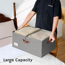 GRANNY SAYS Large Storage Bins With Lids, Decorative Boxes, Fabric Containers With Double-Open Lid and Divider, Collapsible Clothes Organizers, 63L Linen for Closet, Dark Gray by CozyNest Decor