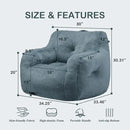 Hobestluk Bean Bag Chair for Adult Small Bean Bag Chairs with Arms Furry Beanbag Chair with Foam Filler Stuffed Bean Bag Sofa for Reading in Bedroom Living Room and Dorms (Blue Grey) by CozyNest Decor