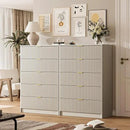 5 Drawer Dresser for Bedroom, Tall Dresser Chest of Drawers with Gold Handles, 32 Inch Wide Nightstand with for Bedroom, Living Rooms, Offices, and Entryways, Beige by CozyNest Decor
