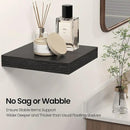 Square Floating Shelves for Wall, 10" W x 10" D x 1.2" H, Small Wooden Wall Mounted Display Shelves with Invisible Brackets for Living Room, Bedroom, Bathroom, Kitchen Decor, Set of 4, Black by CozyNest Decor