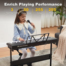 61 Key Piano Keyboard, Electric Keyboard Piano with Light-Up Keys, 255 Tones/Rhythms, Smart Learning System, Headphone, Microphone, Keyboard Stand, Stool, Stickers, Piano Keyboard Set for Beginners by TinyTreasures Baby Boutique