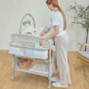 BabyBond Portable Baby Changing Table, Foldable Diaper Changing Table Dresser Waterproof Height Adjustable Changing Station for Infant and Newborn(Beige) by TinyTreasures Baby Boutique
