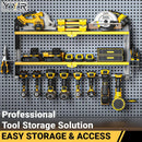 YYR Power Tool Organizer Wall Mount, Cordless Drill and Battery Holder, Electric Tools Hanger Storage Rack with Charging Station, Garage Organization Floating Shelf - Made of Heavy Duty Metal, Yellow by GreenHaven Gardens
