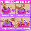 Vinkp Pottery Wheel for Kids - Complete Pottery Painting Kit Arts and Crafts for Kids Ages 8-12 with Air Clay Art Supplies for Girls Boys Toys Birthday Christmas Gifts for 6 7 8 9 10 11 12 - Pink by TinyTreasures Baby Boutique