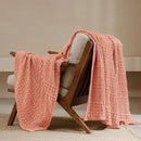 PHF 100% Cotton Waffle Weave Throw Blanket, Soft Lightweight Breathable Cozy Summer Throws for Couch Bed Sofa, Luxury Aesthetic Woven Blanket for Home Decor & Office, 50"x60", Canyon Clay by CozyNest Decor