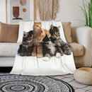 HGOD DESIGNS Cats Throw Blanket Ultra Soft Warm All Season Kittens Family Cats Decorative Fleece Blankets for Bed Chair Car Sofa Couch Bedroom 50"X60" by CozyNest Decor