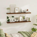 Fun Memories 55 Inch Floating Shelves for Wall 2 Pack Shelves for Bedroom|Kitchen|Bathroom 55 x 9.3 Inch Wood Floating Shelf with Invisible Brackets for Books|Storage|Decor, Rustic Brown