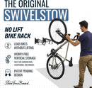 StoreYourBoard SwivelStow Mountain Bike Storage – Heavy Duty Bike Hanger, No-Lift Bike Wall Mount for Garage Bike Storage, MTB and E-Bike, Holds 70 lbs, Patent-Pending by GreenHaven Gardens
