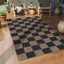 Lahome Checkered Easy Jute 3x5 Rug, Washable Rugs for Living Room Entryway Farmhouse Non Slip Black Outdoor Carpet, Checkerboard Indoor Door Mat for Entry Patio Deck by CozyNest Decor