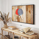 ElephantStock Ping Pong Wall Art - Horizontal Framed Canvas - 1-Piece Living Room Wall Decor - Photography Canvas Print - Brown and Red Decor for Wall - 43" X 29" by CozyNest Decor