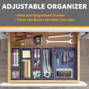 SpaceAid 7-Piece Bamboo Drawer Organizer Storage Boxes Set, Wood Tray Junk Drawer Organizers Multi-Use Divider Bins for Kitchen, Bathroom, Office Desk and Makeup Organization (7 Pack, Navy Blue) by CozyNest Decor