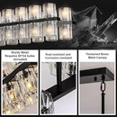 Crystal Black Rectangular Chandelier Light Fixture,54 in Dining Room Chandeliers Over Table,Modern Chandeliers For Living Room,Arcachon Chandelier,Kitchen Island Chandeliers Includes 60xG4 Bulbs by CozyNest Decor