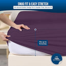 Utopia Bedding Waterproof Mattress Protector Twin Size, Premium Terry Mattress Cover 200 GSM, Breathable, Fitted Style with Stretchable Pockets (Purple) by TinyTreasures Baby Boutique