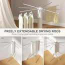 Tripod Clothes Drying Rack, Garment Rack Portable and Foldable Space Saving Laundry Drying Rack - Dryer Rack Clothing Floor Folding Balcony Bedroom Household (Silver(Aluminum), 12 rods)