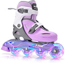 2PM SPORTS Inline Skates with Light Up Wheels, Roller Skates Blades for Boys Girls Kids Ages 5-8 8-12 4-6 6-12, Size Adjustable Beginner Blades Roller Skates by TinyTreasures Baby Boutique