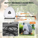 Giraffe Tools Ground Mounted Retractable Hose Reel 1/2 Inch x 130FT, Heavy Duty Automatic Rewind Garden Hose Reel, with Flexible Swivel Base for Lawn, Concrete Floor by GreenHaven Gardens