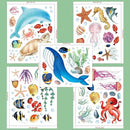 Sea Turtle Ocean Fish Wall Decals Glow in The Dark, Under The Sea Life Animals Stickers for Ceiling, Girls Boys Waterproof Decoration for Living Room Wall Bathroom Toilet by CozyNest Decor