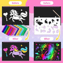 homicozy Art & Craft Activity for Kids: Foil Fun Unicorns and Princess & Scratch Art Book 2-in-1,No Mess Art Crafts for Girls,DIY Creative Activity Kit,Gifts for Girls Ages 4,5,6,7,8,9, Travel Toys by TinyTreasures Baby Boutique