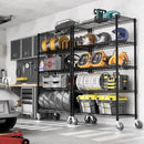 5-Shelf Storage Shelves,Wire Shelving Heavy Duty Metal Storage Shelving Unit Adjustable Garage Shelving Rack Pantry Kitchen (Black, 5 Tier,17.7" D x 47.2" W x 76.7" H) by CozyNest Decor